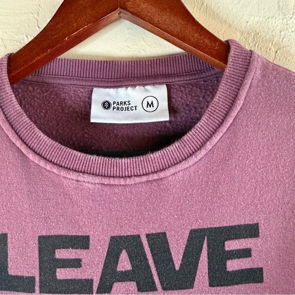 Parks Project Purple 'Leave No Trace' Kids Sweatshirt Size Medium Cotton - Picture 5 of 6